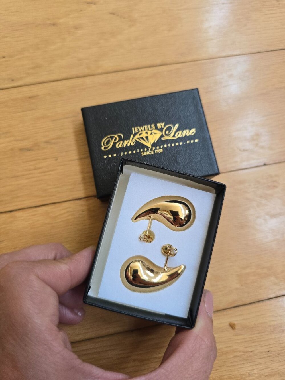 Y2K gold teardrop liquid metal chunky abstract minimalist post earrings